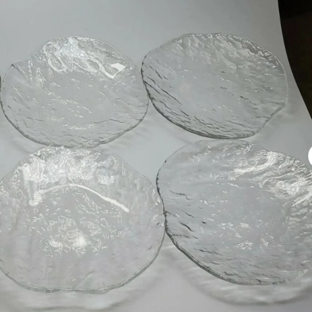 Set of 4 Vintage Crate & Barrel Glacier Glass 8